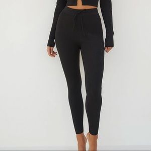 NWT Black Meshki Rib Knit Leggings